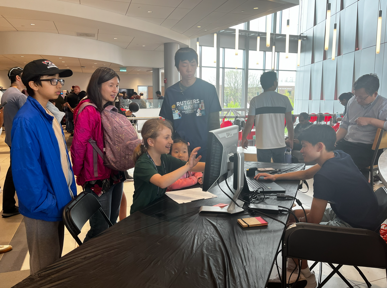Students at computer learning station